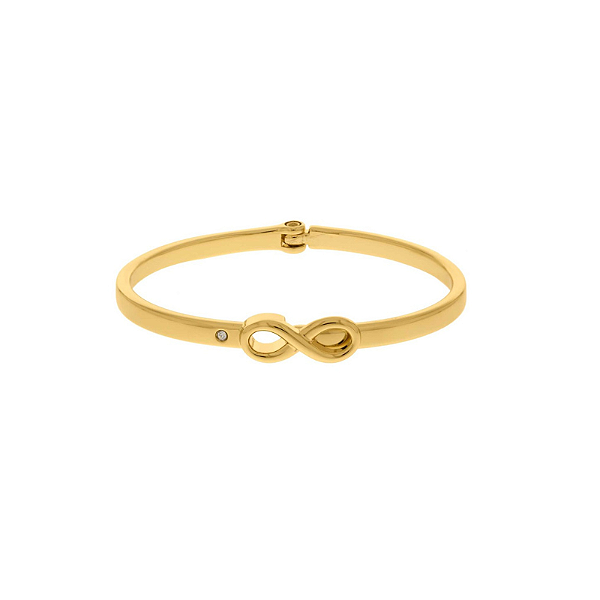 Bracelete filha com detalhe de infinito com strass folheado em ouro ( serve até 15 cm)