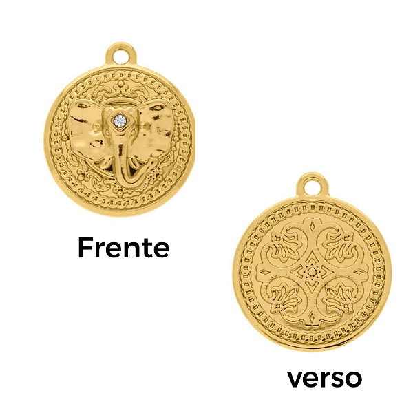 Pingente Elefante médio folheado em ouro