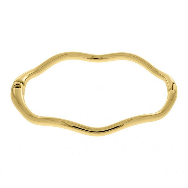 Bracelete fixo com desenho de ondas  folheado em ouro  Julia( serve do 15/17 cm)
