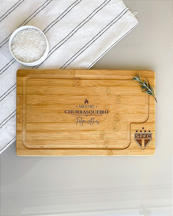 Tábua de Churrasco 32x20 cm em Bambu Personalizada Dia dos Pais