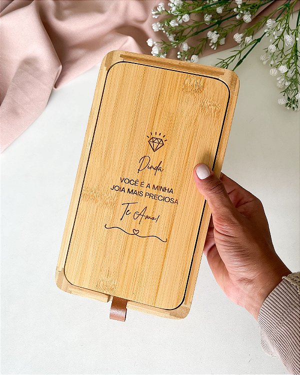 Porta Joias Personalizado Presente Madrinha Batismo Dinda