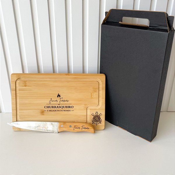 Kit Churrasco Personalizado Tábua & Faca Dia dos Pais