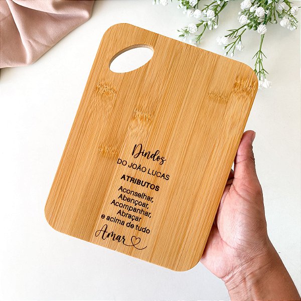 Tábua Personalizada Padrinhos Batismos Dindos 20x15 cm