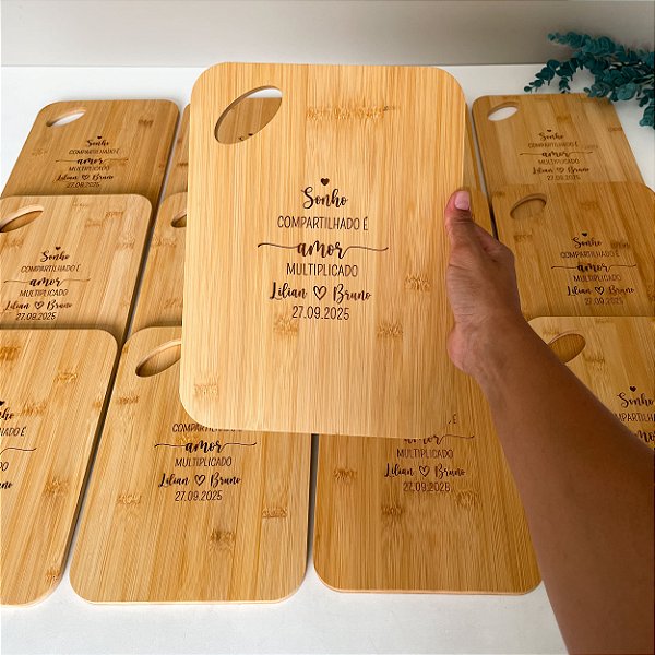 Tábua Personalizada Presente Padrinhos Casamento 28x21 cm