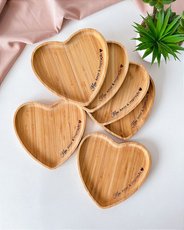 Bandeja Coração Personalizada Dia das Mães