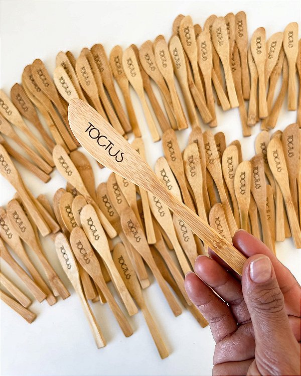 Espatula de Bambu Personalizada com Logo Brinde Corporativo