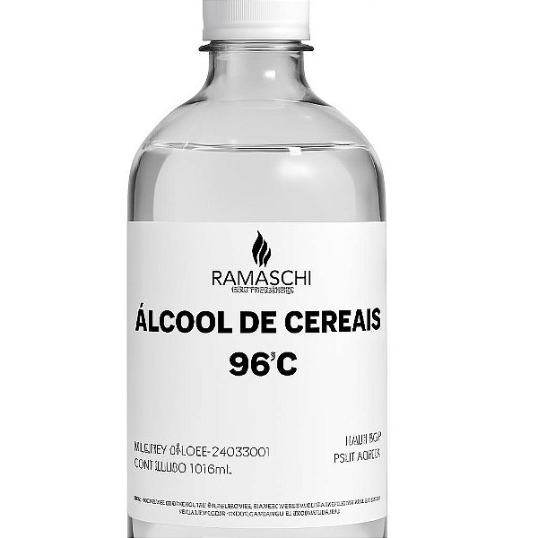 Álcool de cereais 96°C para perfumes, aromatizadores e bebidas finas 1L