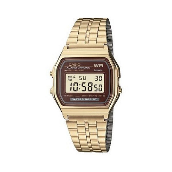 relogio dourado casio