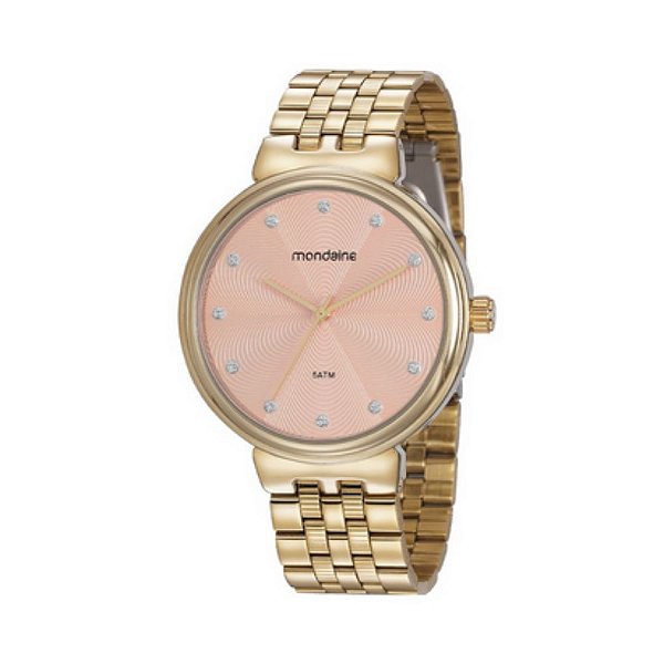 relogio mondaine feminino fundo rosa