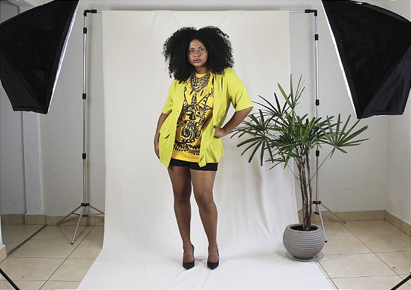 CAMISA BLAZER VISCO VERDE LIMA PLUS SIZE