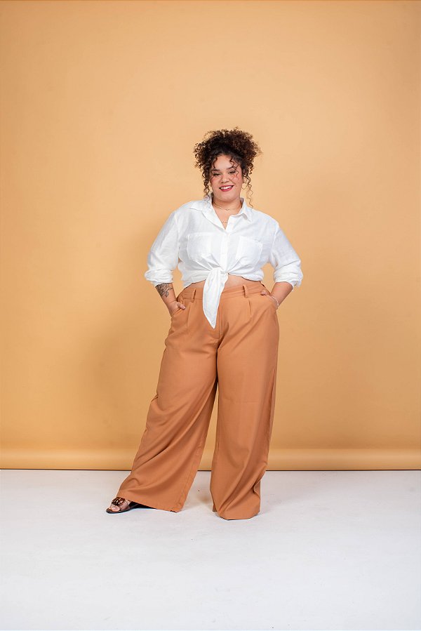 CALÇA PANTALONA BEGE MOSCOW MULE  PLUS SIZE