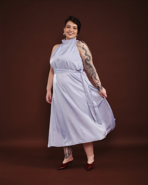VESTIDO LONGO CRIS AZUL CLARO PLUS SIZE