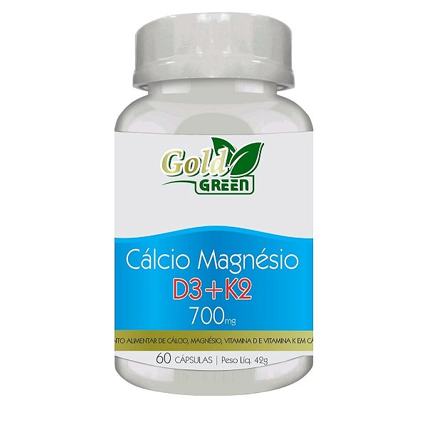 Cálcio Magnésio D3 + k2 700mg 60 Cápsulas Gold Green