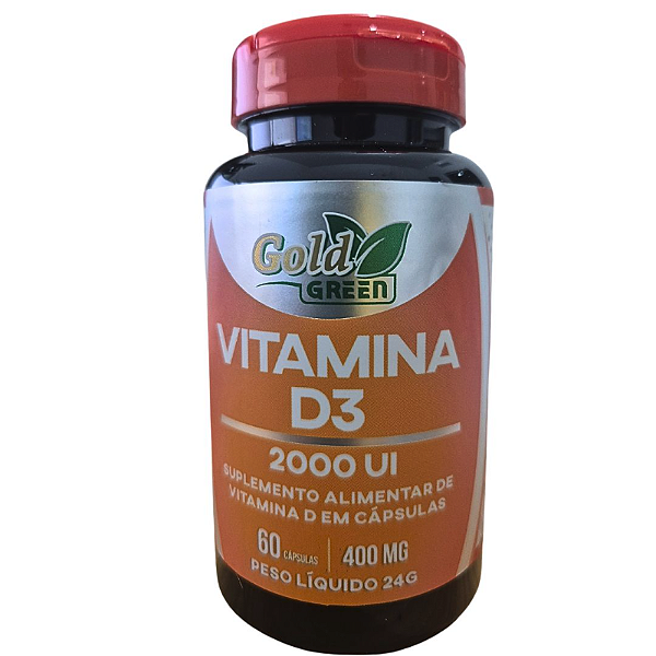 Vitamina D3 2000ui 250mg 60 Cápsulas Gold Green