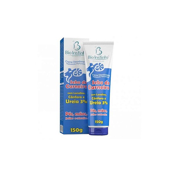 Creme Desodorante Sebo De Carneiro Com Lanolina Cânfora Uréia 150g Bio Instinto