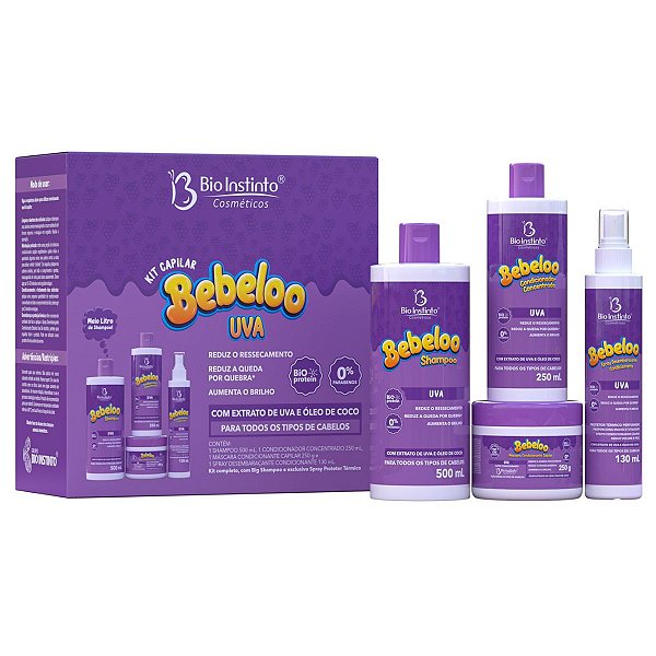 Kit Capilar Bebeloo Uva 4 Peças Bio Instinto