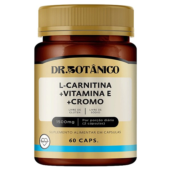 L-Carnitina + Vitamina E + Cromo 1150mg 60 Cápsulas Dr Botânico
