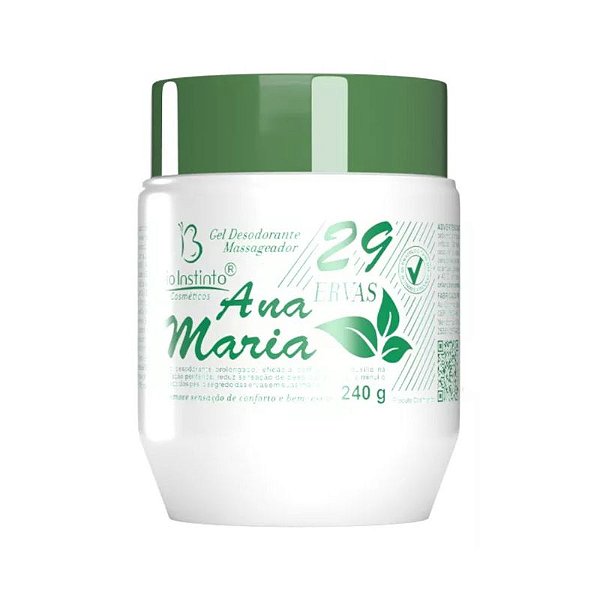 Gel Massageador Ana Maria 29 Ervas 240g Bio Instinto
