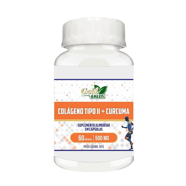 Colageno Tipo 2 + Curcumina 60 Caps 500mg Gold Green