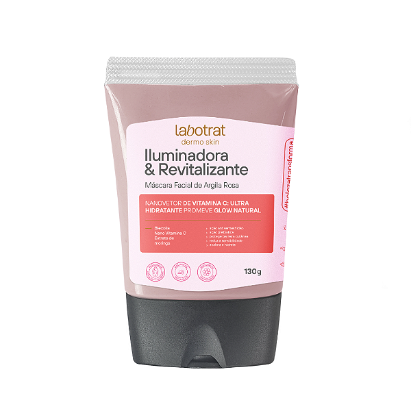 Mascara Facial Argila Rosa Iluminadora E Revitalizante 130g