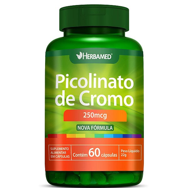 Picolinato De Cromo 60 Capsulas 250mcg Herbamed