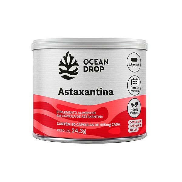Astaxantina 100% Vegetal 60 Cápsulas Ocean Drop
