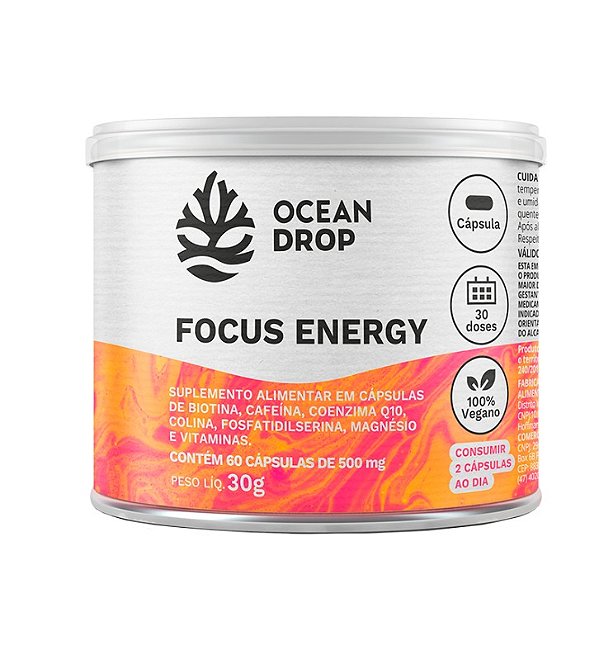 Focus Energy 60 Cápsulas 500mg Ocean Drop