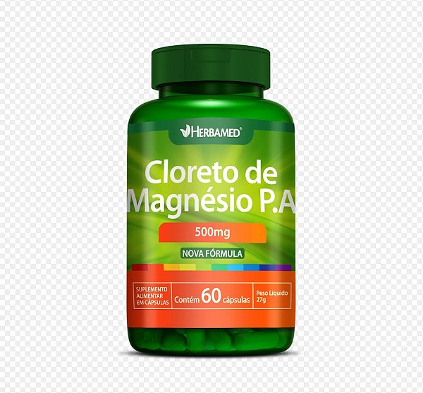 Cloreto De Magnésio P.A 500mg 60 Cápsulas Herbamed