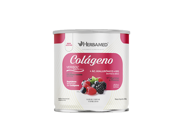 Colágeno Verisol 200g Sabor Frutas Vermelhas Herbamed