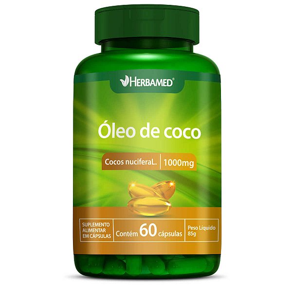Óleo De Coco 1000mg 60 Cápsulas Herbamed