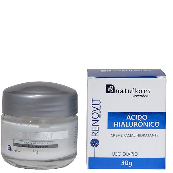 Creme Facial Hidratante com Acido Hialuronico Renovit 30g Natuflores