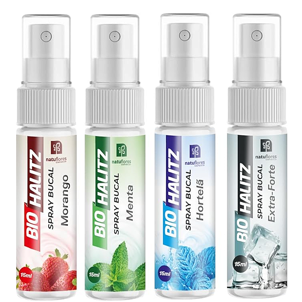 Combo 4 aromatizantes Bucais Bio Halitz Natuflores
