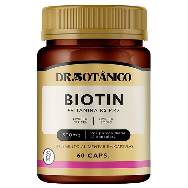 Biotin + Vitamina K2 Mk7 500Mg 60 Cápsulas Dr Botânico