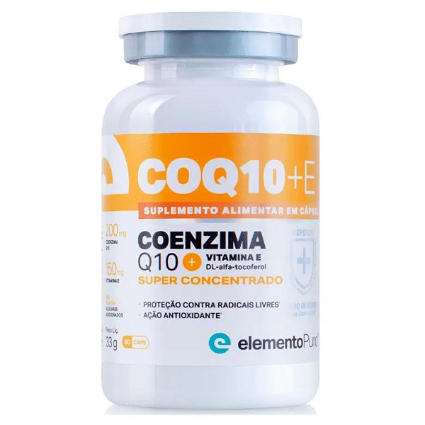 Coenzima Q10 200Mg+Vitamina E 150Mg 60 Cápsulas ElementoPuro