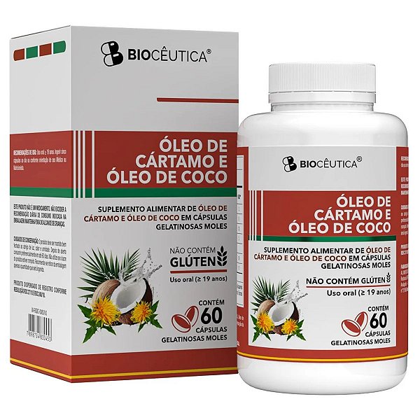 Óleo de Cártamo e Óleo de Coco 60 Cápsulas Dr. Botânico