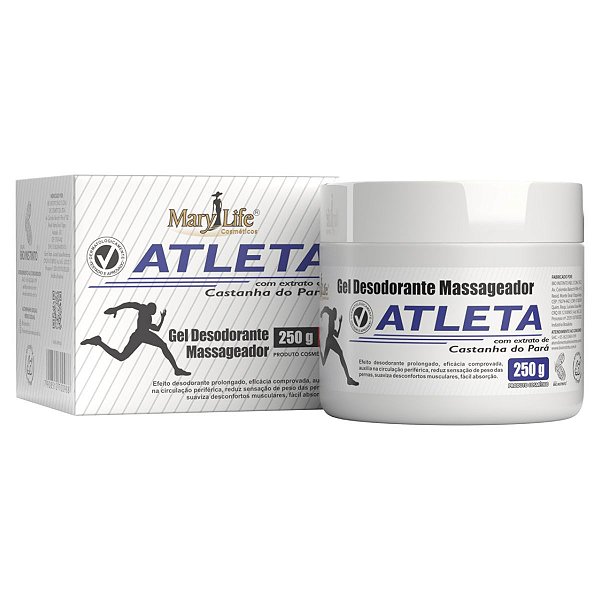 Gel Desodorante Massageador Atleta 250g Mary Life
