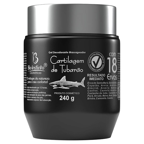 Gel de Cartilagem de Tubarão Com 18 Ervas 240g Bio Instinto