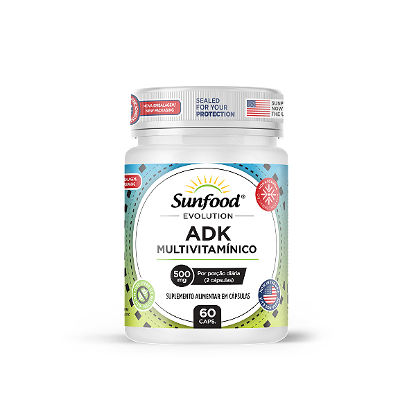 ADK Multivitamínico 500mg 60 Caps Sunfood Evolution