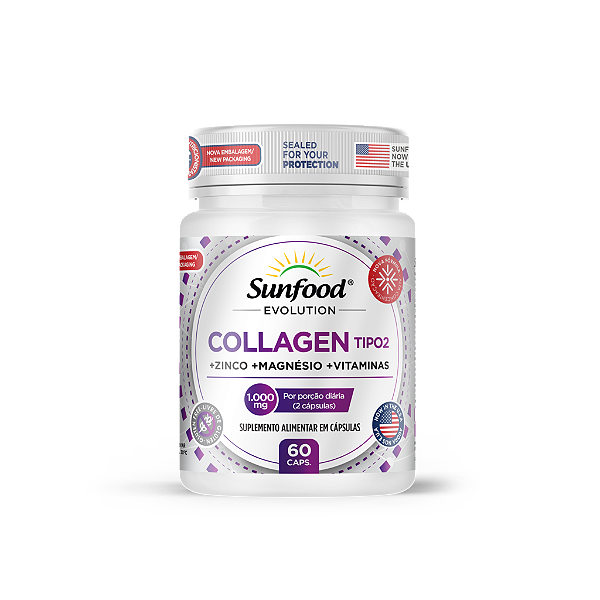 Collagen Tipo 2 1000mg 60 Cápsulas Sunfood Evolution