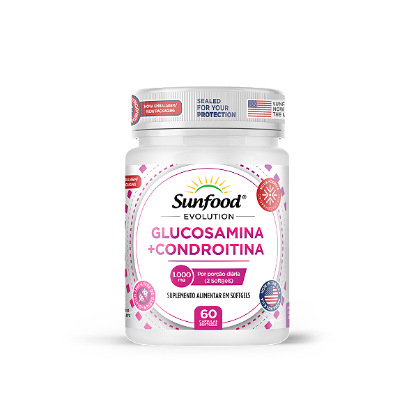 Glucosamina + Condroitina 1000mg 60 Softgels Sunfood Evolution