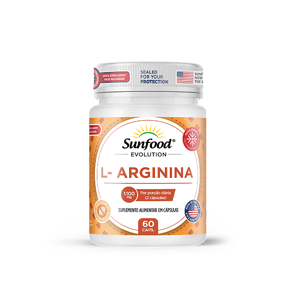 L-Arginina 1100mg 60 Cápsulas Sunfood Evolution