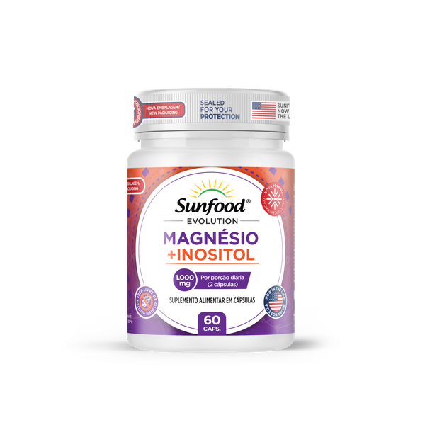 Magnésio + Inositol 1000mg 60 Caps Sunfood Evolution