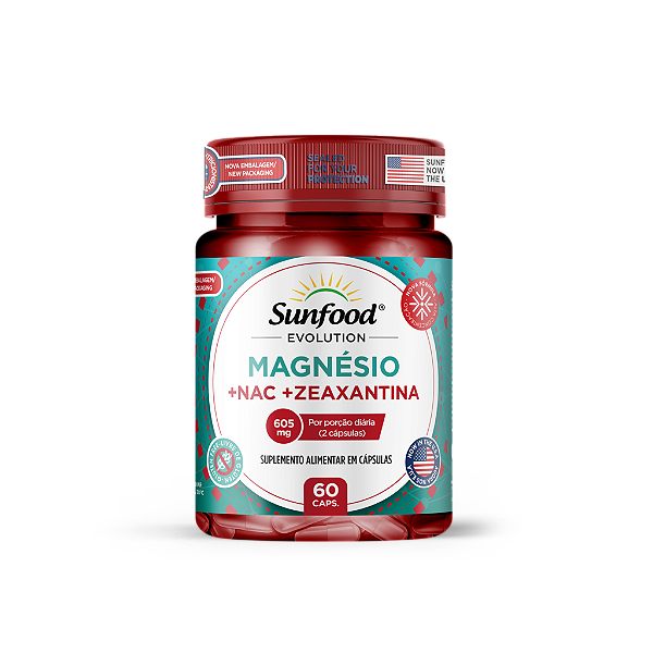 Magnésio + NAC + Zeaxantina 605mg 60 Cáps Sunfood Evolution