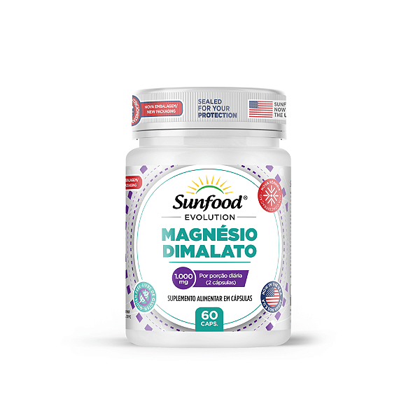 Magnésio Dimalato 1000mg 60 Cápsulas Sunfood Evolution