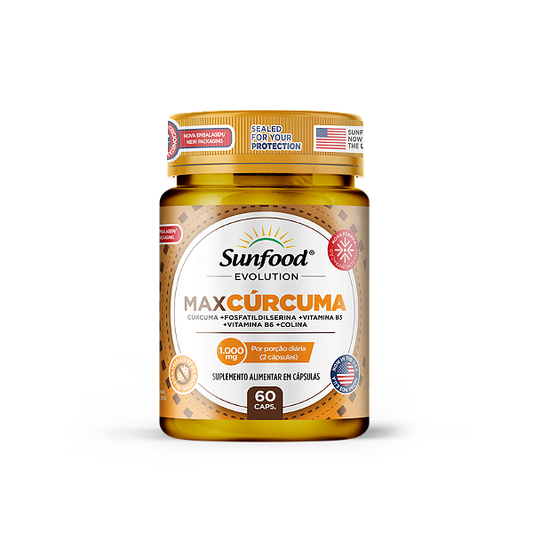 MaxCúrcuma 1000mg 60 Cápsulas Sunfood Evolution