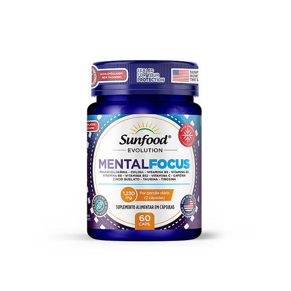 MentalFocus 1230mg 60 Cápsulas Sunfood Evolution
