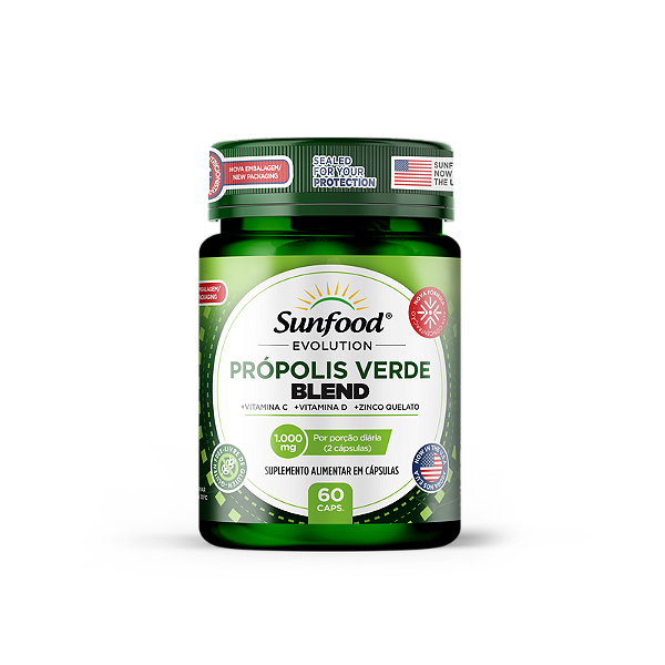 Própolis Verde Blend 1000mg 60 Caps Sunfood Evolution