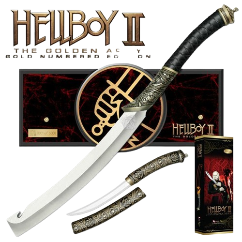 🗡️ Espada Hellboy Gold Edition + Adaga de Príncipe Nuada 🗡️ HCG - Edição Limitada (5000 Unidades)