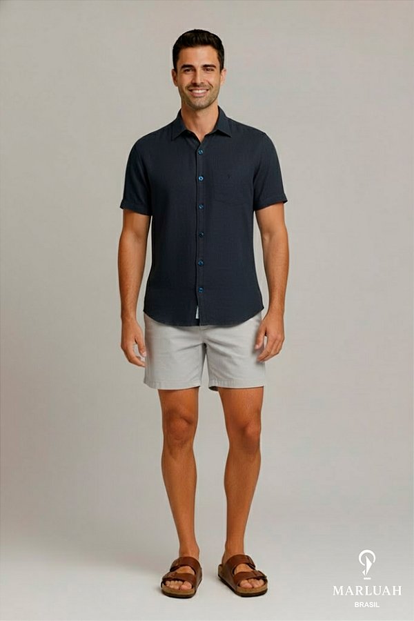 Camisa Linho Marinho