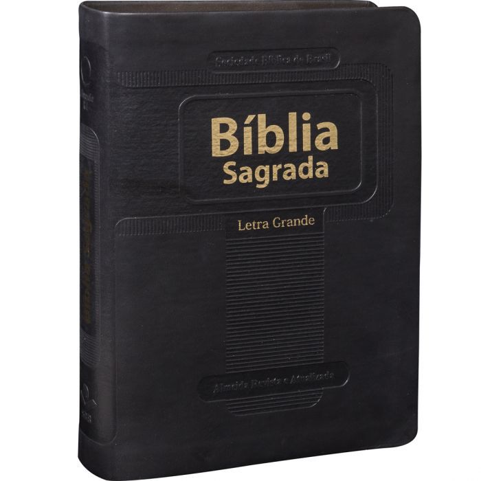 Bíblia Sagrada Letra Grande, Almeida Revista e Atualizada, Capa Flexível Preta